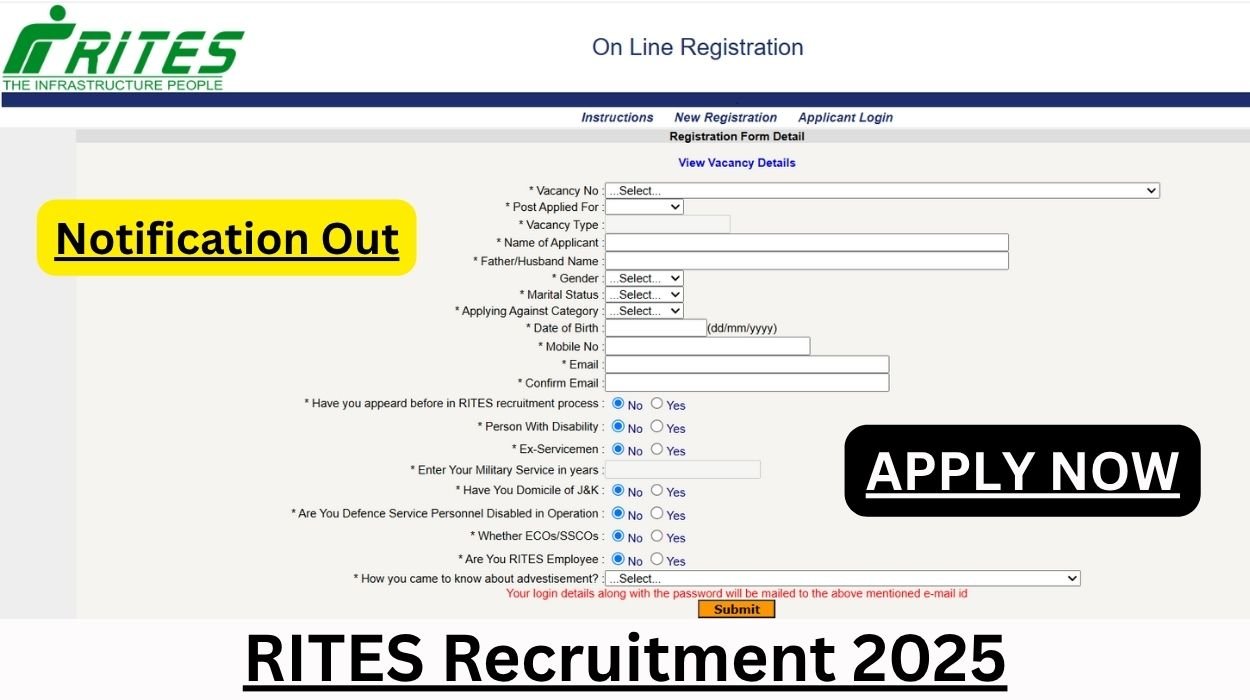 RITES Recruitment 2025 Notification for 23 Manager Posts | Apply Online