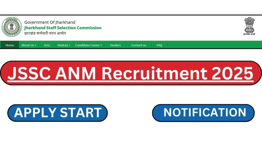JSSC ANM Recruitment 2025 Apply Online for 3,181 Vacancies