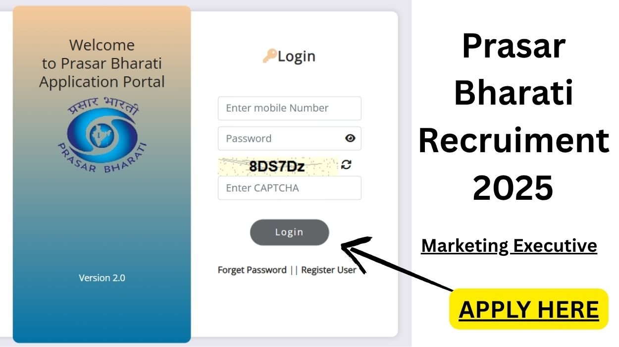 Prasar Bharati Recruiment 2025 for 25 Posts | Apply Online