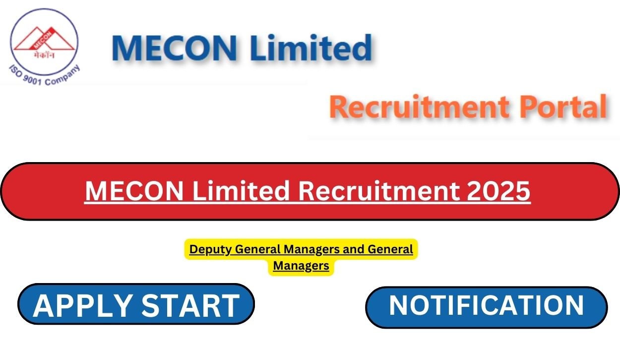 MECON Limited Recruitment 2025