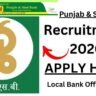 Punjab & Sind Bank Recruitment 2026 for 1000 Local Bank Officer Posts Apply online