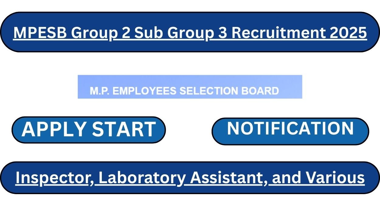 MPESB Group 2 Sub Group 3 Recruitment 2025