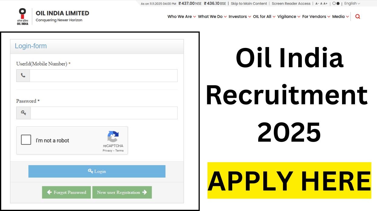 Oil India Recruitment 2025 – Interview for 3 Engineer Posts