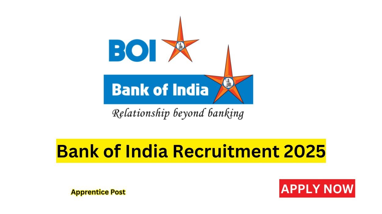Bank of India Apprentice Recruitment 2025 for 400 Vacancies Apply online