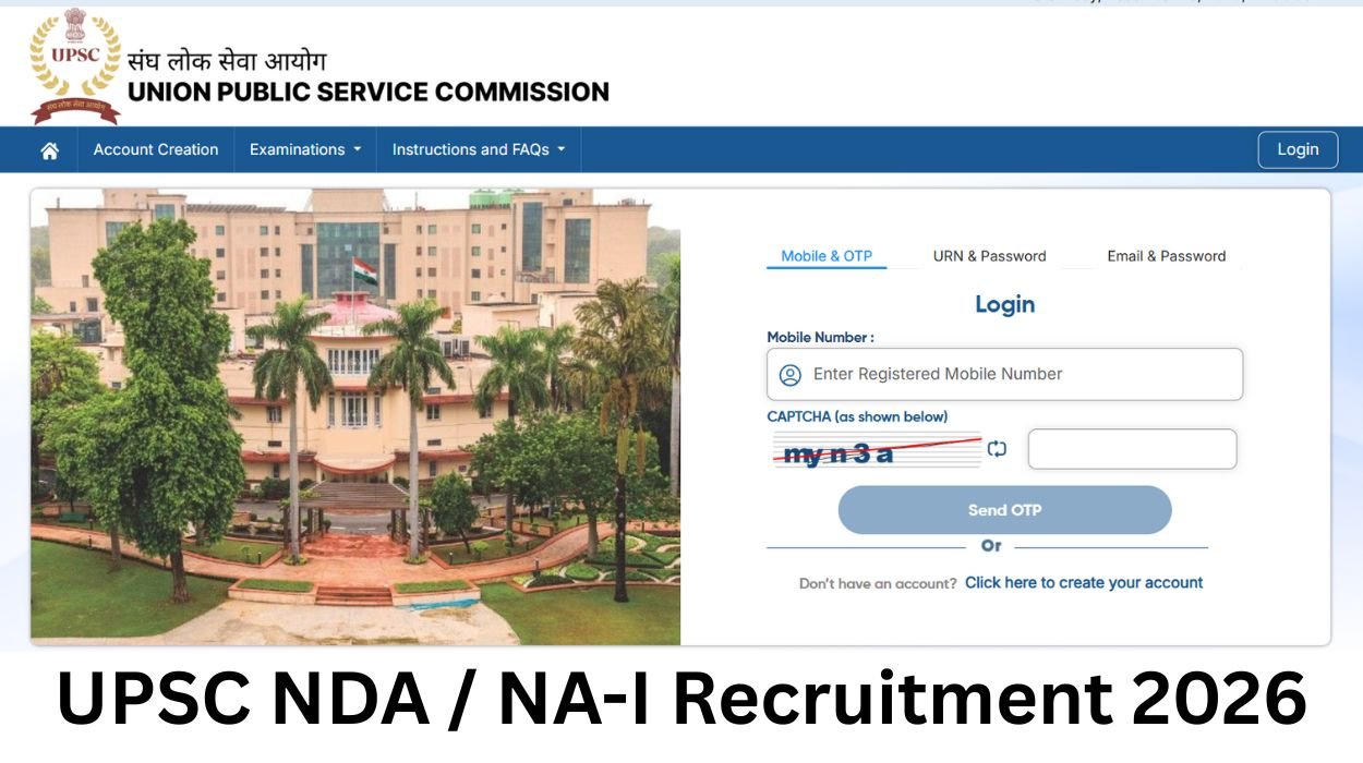 UPSC NDA / NA-I Recruitment 2026 Apply Here